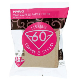 Hario filtry brązowe V60-01 - 100szt. papierowe Misarashi