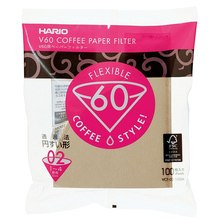 Hario filtry brązowe V60-02, 100szt. papierowe Misarashi brązowe