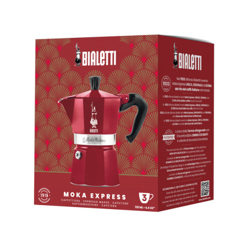 Bialetti Deco Glamour Moka Express 3tz Czerwona - Kawiarka