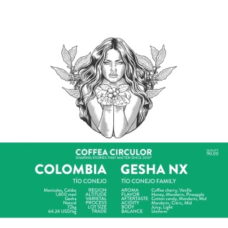Coffea Circulor - Kolumbia Tio Conejo Geisha Natural - 100g