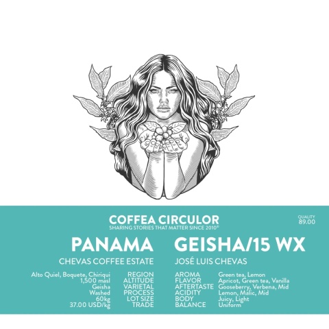 Coffea Circulor - Panama Chevas Geisha 15, Washed - 100g