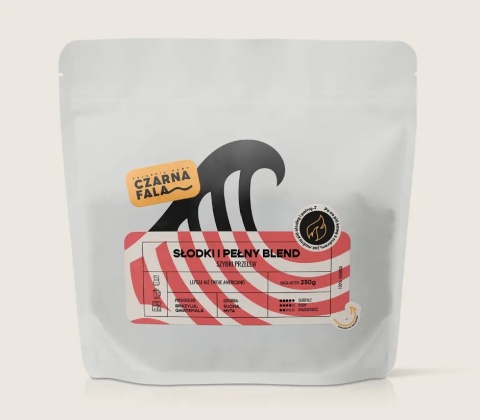 kawa Czarna Fala - Kawa Słodki i Pełny Blend, Przelew - 250g