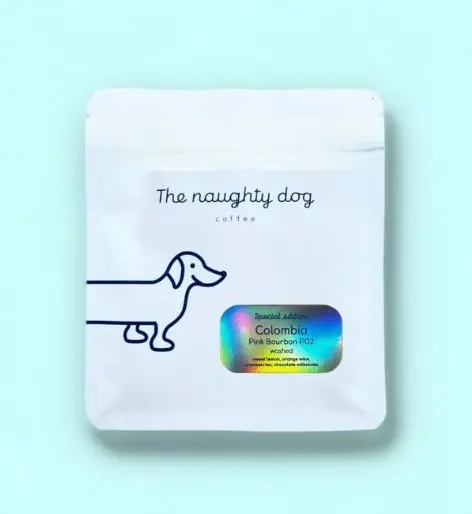 coffee The Naughty Dog - Kolumbia, Pink Bourbon P02 - 200g