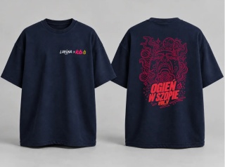 Labuna x KB Coffee Roasters- T-shirt Oversize, Ogień w Szopie - Kontur