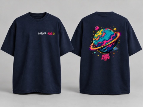 Labuna x KB Coffee Roasters- T-shirt Oversize, Ogień w Szopie - Planeta