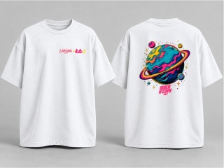 Labuna x KB Coffee Roasters- T-shirt Oversize, Ogień w Szopie - Planeta