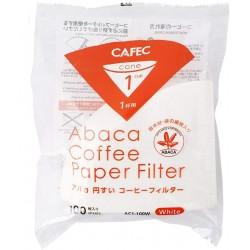 Cafec - Filtry Abaca białe, cup1 - 100 szt.