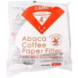 Cafec - Filtry Abaca białe, cup4 - 100 szt.