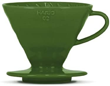 Hario - ceramiczny dripper V60-02 - ciemna zieleń + 40 szt. filtrów