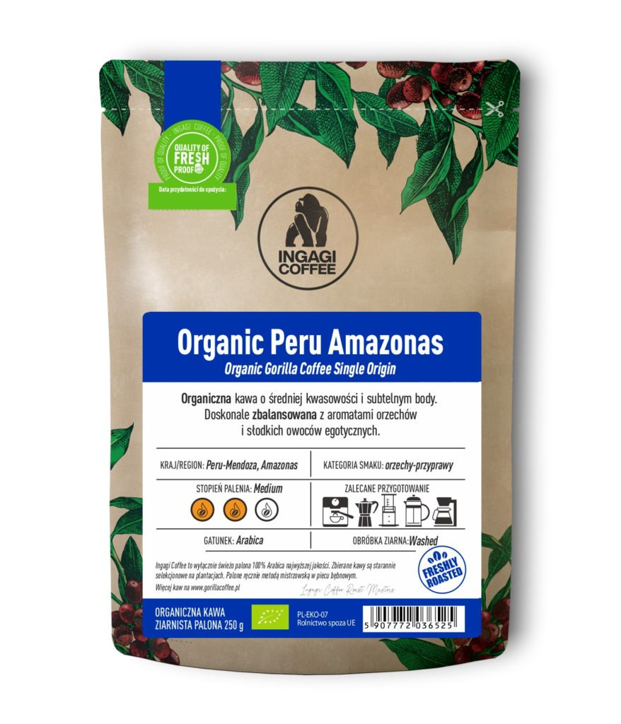 Organiczna kawa ziarnista z Peru