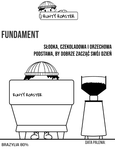 etykieta kawy Runty Roaster - Fundament - 250g etykieta kawy Runty Roaster - Fundament - 250g
