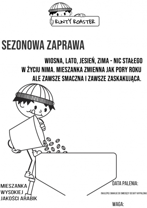 etykieta kawy Runty Roaster - Sezonowa Zaprawa - 250g etykieta kawy Runty Roaster - Sezonowa Zaprawa - 250g