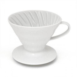 Hario - ceramiczny dripper V60-02 Bloom - biały + filtry