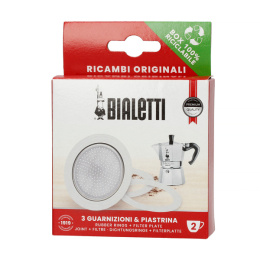 Bialetti - 3 Uszczelki + sitko do kawiarek aluminiowych Bialetti 2tz