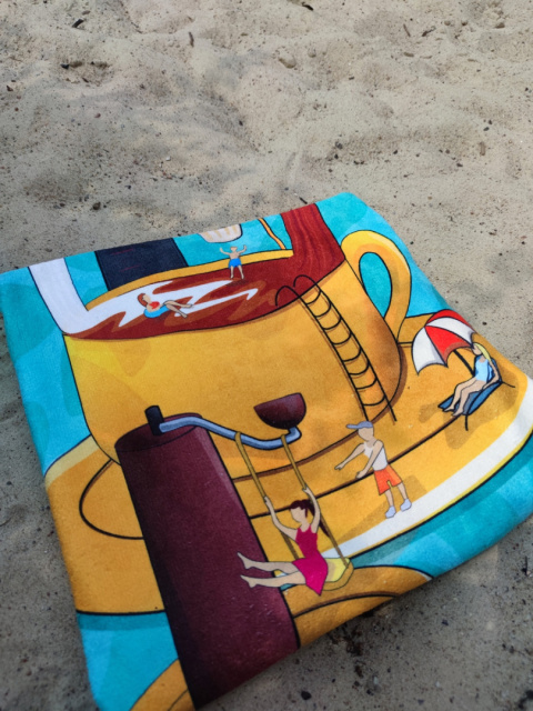 kawowy ręcznik plażowy 24h