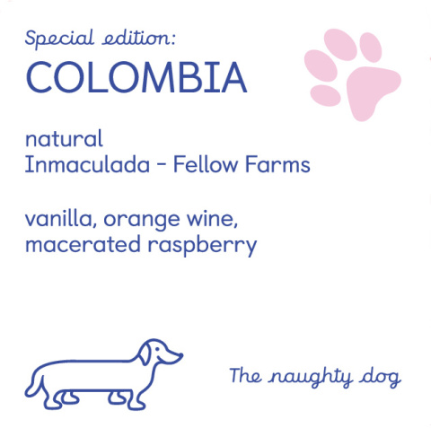 The Naughty Dog - Kolumbia Immaculada Fellow Farms - 200g The Naughty Dog - Kolumbia Immaculada Fellow Farms - 200g