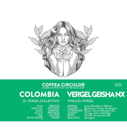 Coffea Circulor - Kolumbia Vergel Geisha - 100g