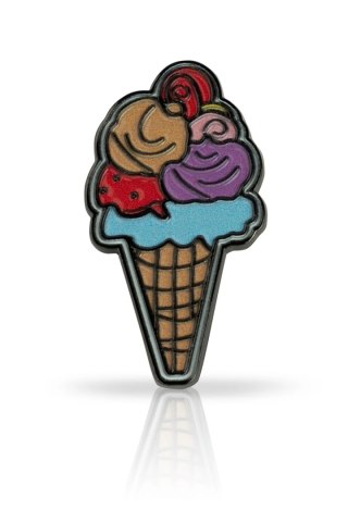 Pin lody w waflu